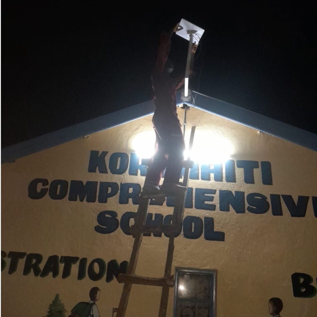 Lights installed to improve classroom conditions for students.